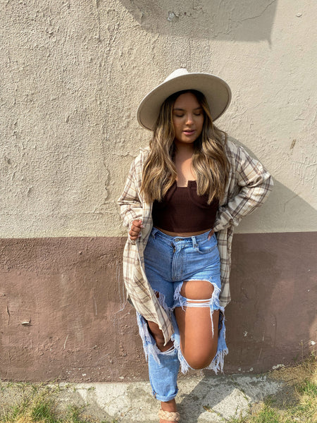 Longline Flannel Shirt