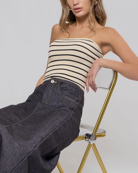 Classy -Stripe Tube Top