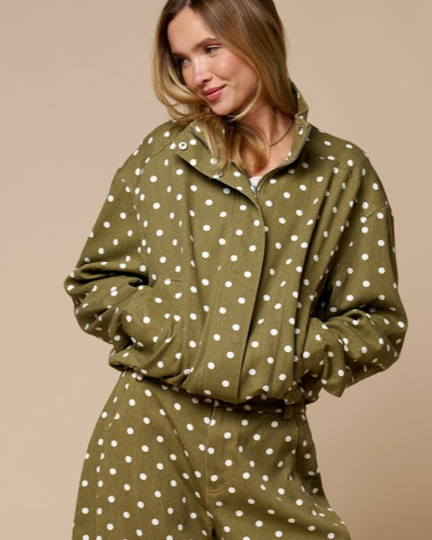 So chic - polka dot high neck jacket