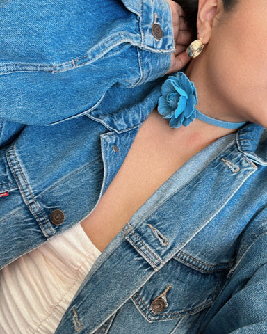 Denim flower - Choker