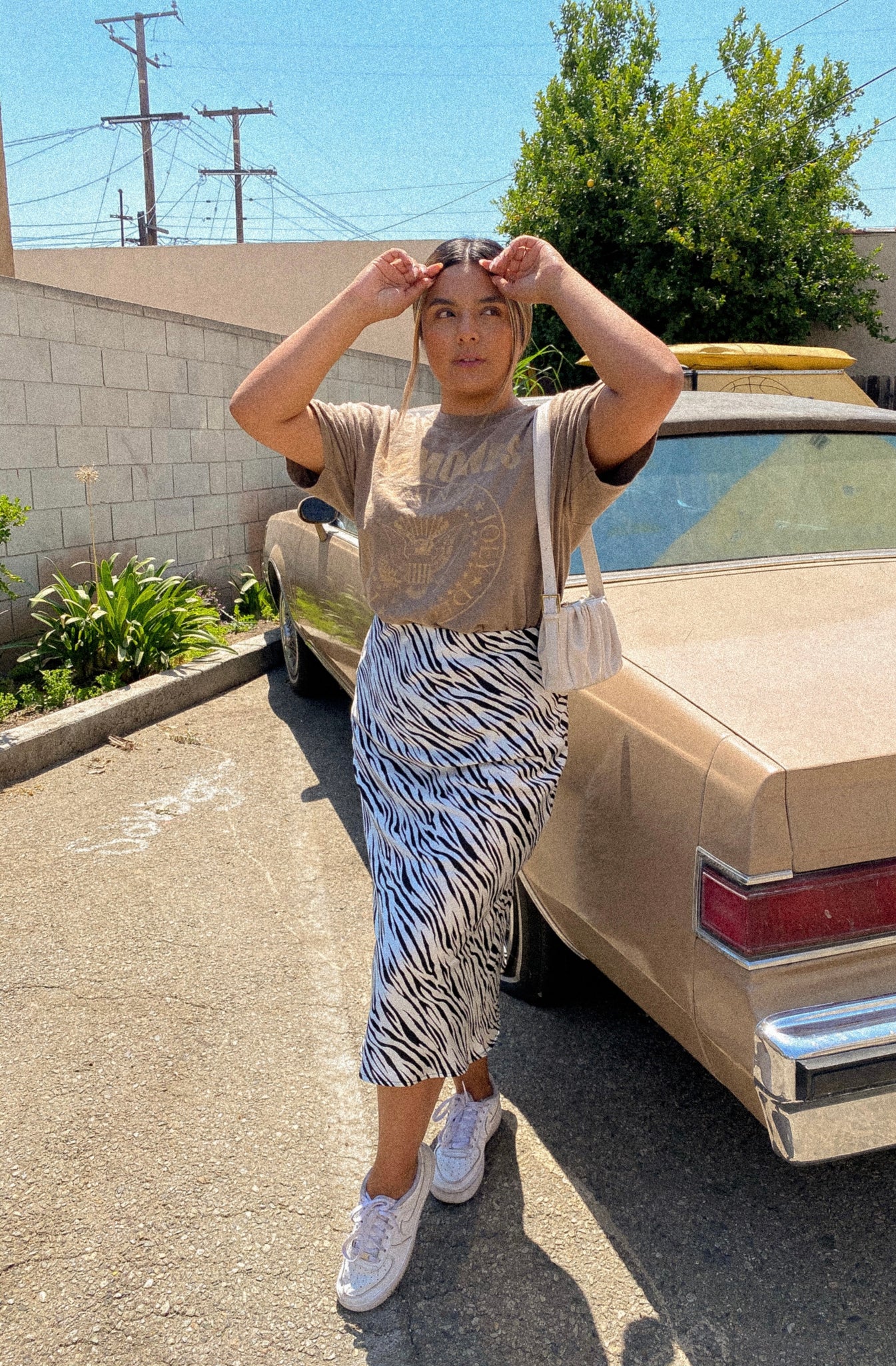 Zebra Satin Skirt