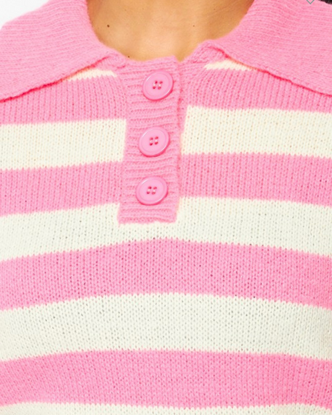 Pinky Promise- Long Sleeve Stripe Sweater