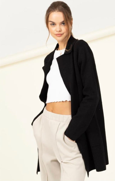 Cozy Feels : Long sleeve Lapel Duster Cardigan