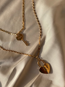 Lock and Key heart Necklace