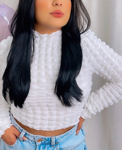 On trend -Long-sleeve Crop Top